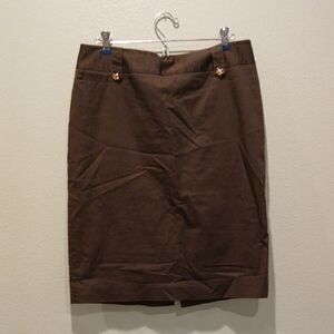 White House Black Market Size 10 Brown Business Work Women's Skirt